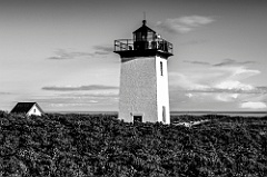 Wood End Lighthouse Overlooks Provincetown Harbor -BW